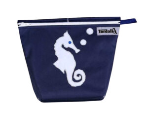 Tordalk Kulturtaschen "Seepferdchen" blau