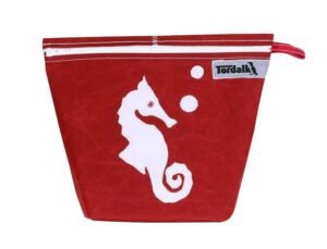 Tordalk Kulturtaschen "Seepferdchen" rot